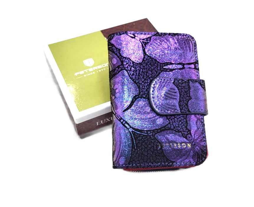 Portfel damski  PETERSON niebieskie motyle