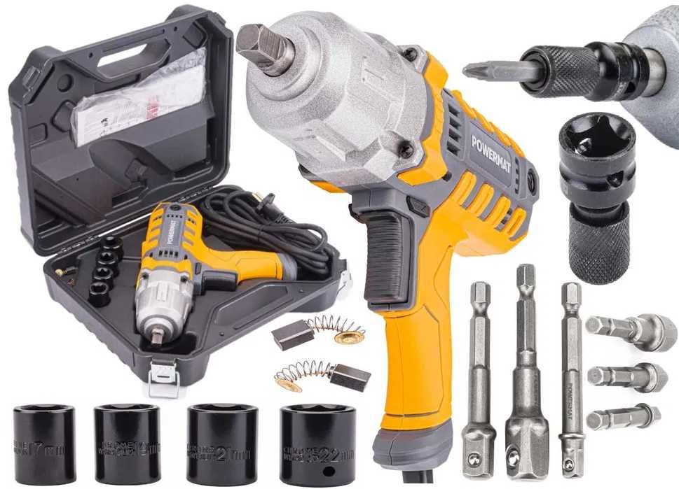 Elektryczny klucz udarowy samochodowy 800Nm 1/2" + ADAPTERY 1/2-1/4