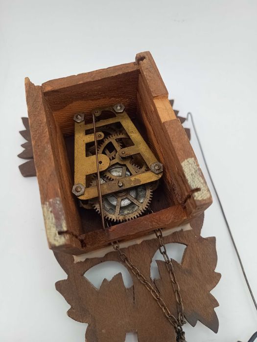 Miniaturowy ludowy zegar wiszący chodzik, kukułka