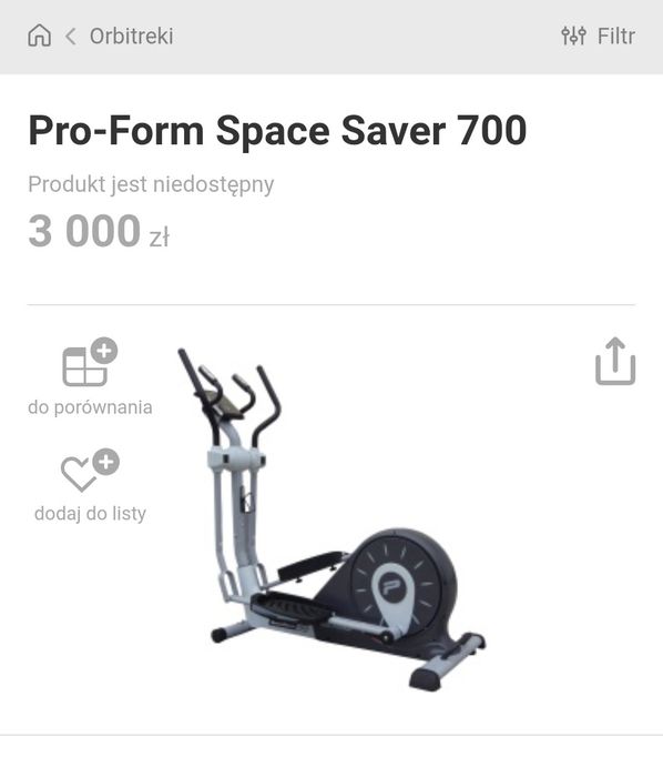 Orbitrek Pro-Form Space Saver 700