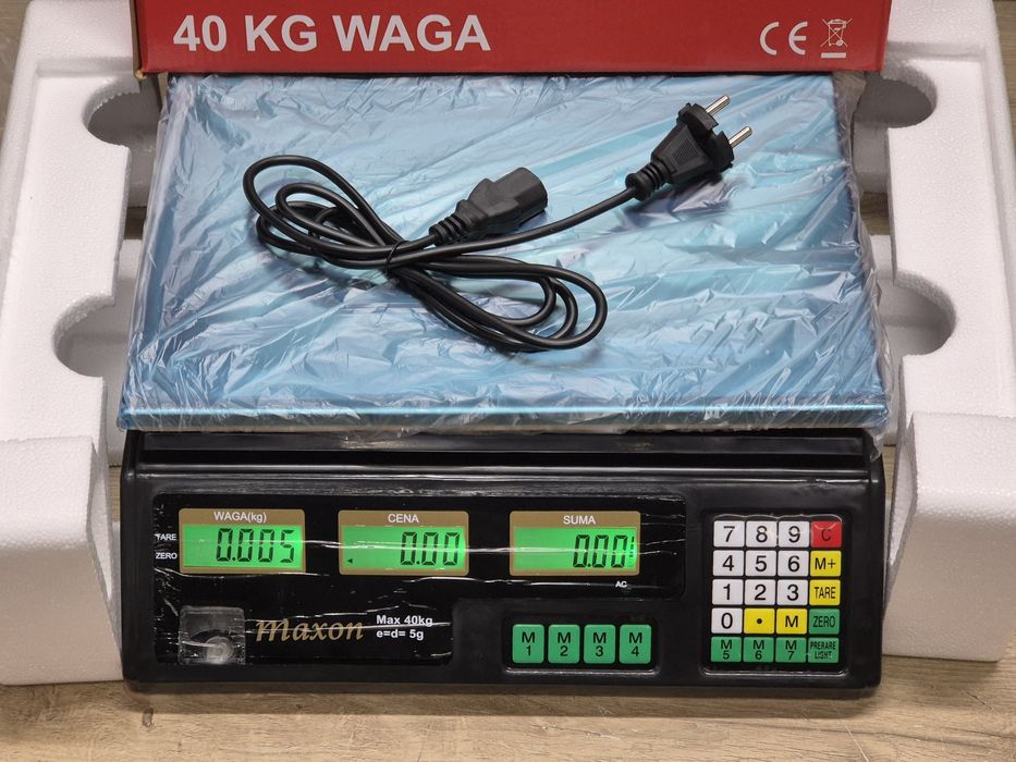 Waga Sklepowa Elektroniczna 40 Kg Maxon waga Magazynowa waga Rolnicza