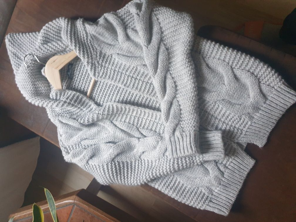 Sweter onesize jak nowy akryl + wełna