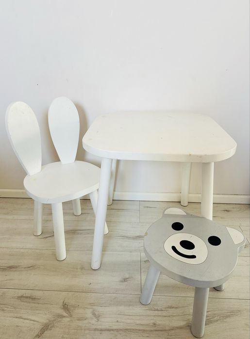 Mebelki dla dzieci Bambooko Stolik + krzesełko + taboret