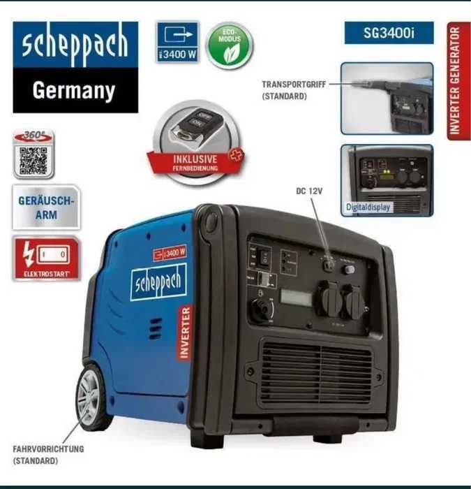 Генератор інверторний Scheppach SG3400i 3,4 КВТ