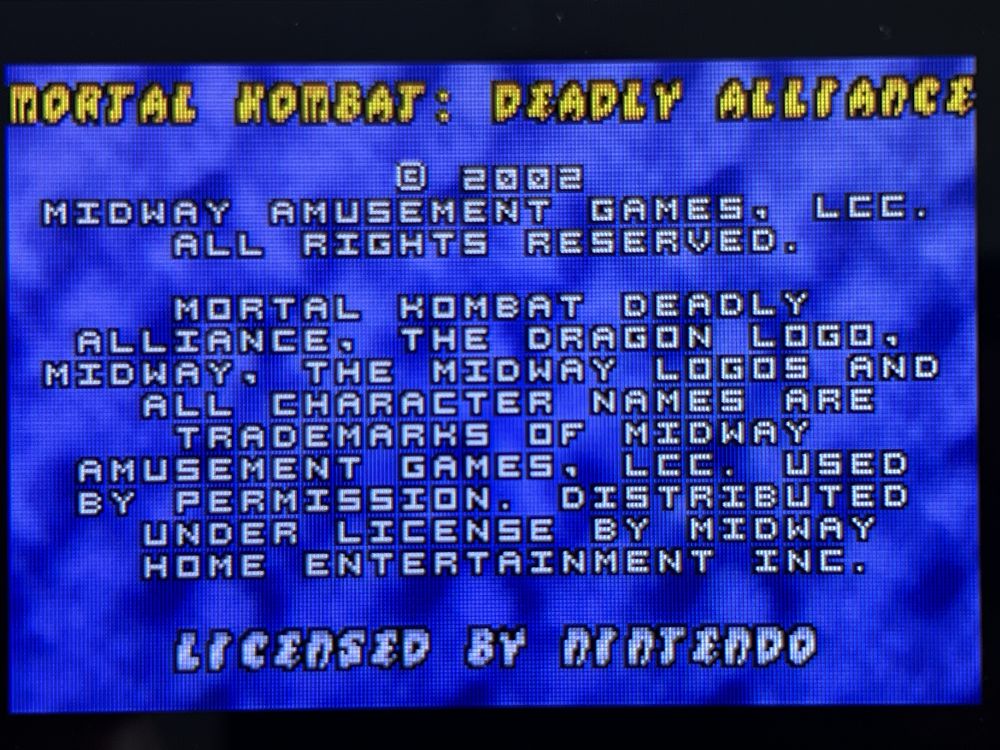 Mortal Kombat deadly alliance nintendo gameboy