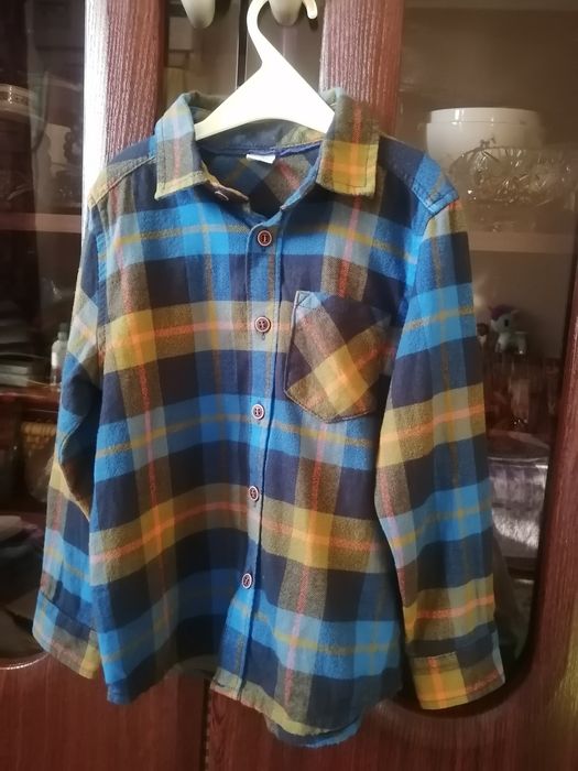 Рубашка на баечке на мальчика 5 лет, р.  110 см.