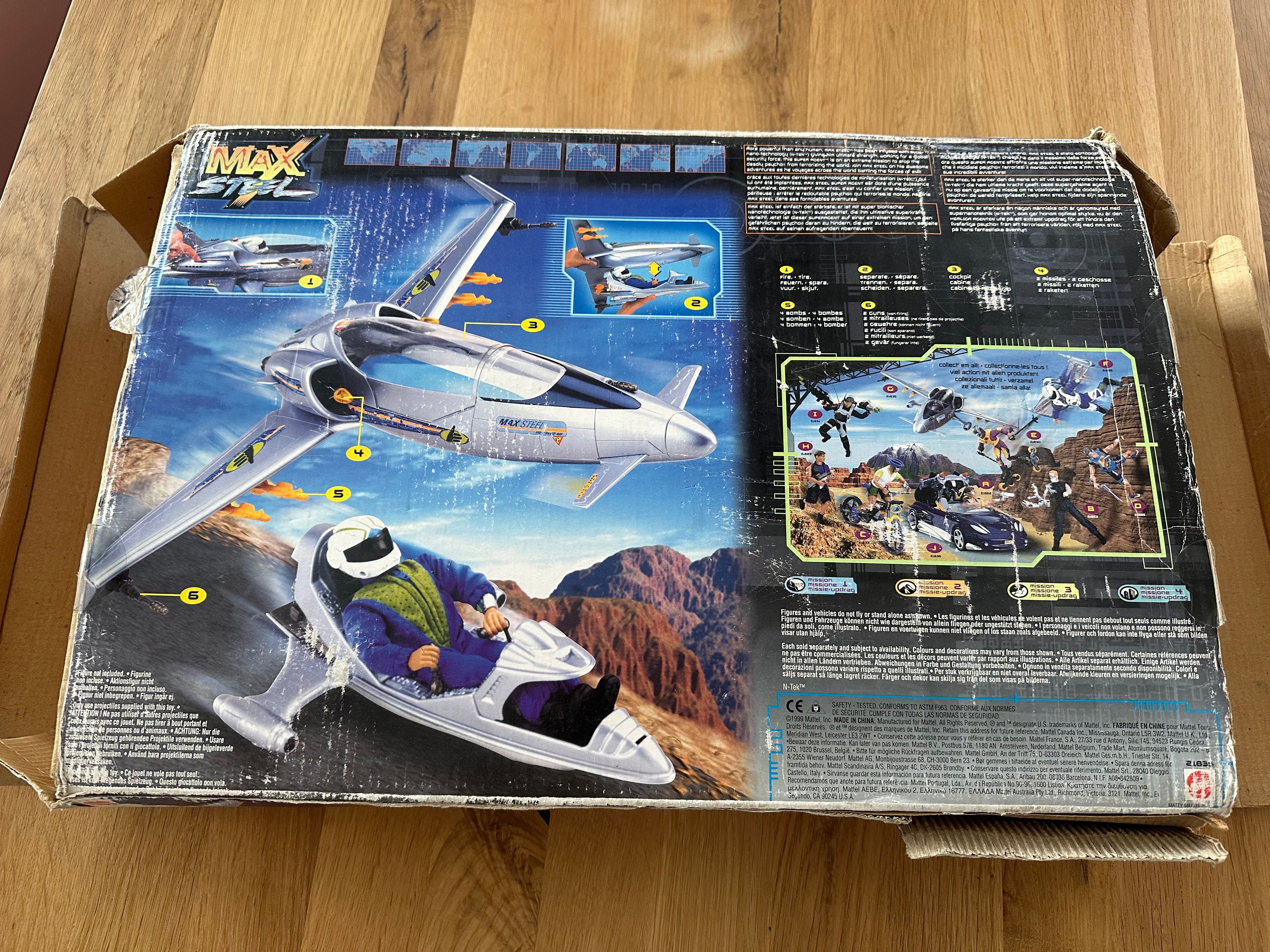 MAX STEEL MX-25 Attack Jet Duży nowy unikat 1999