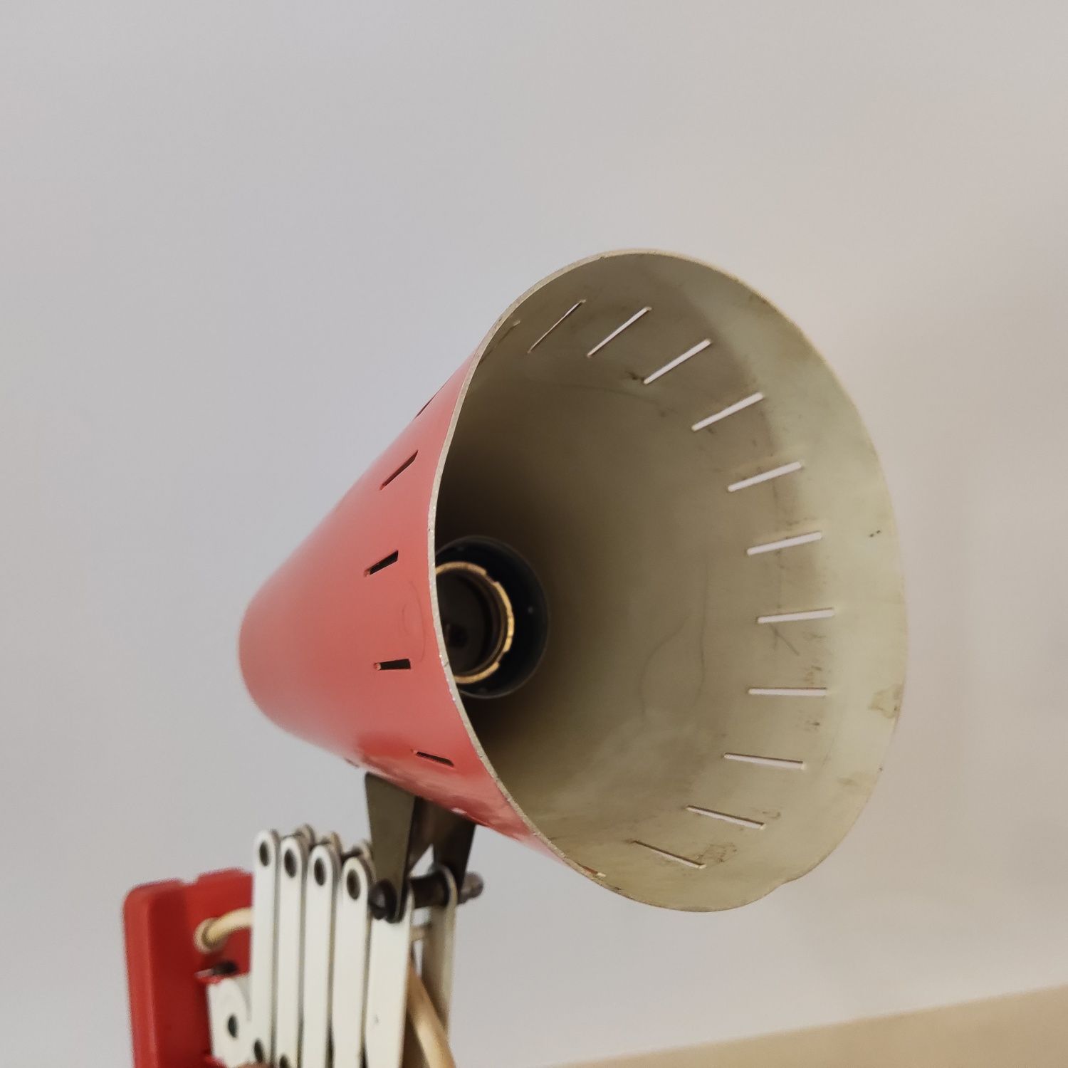 candeeiro modernista tesoura (scissor lamp) laranja - vintage