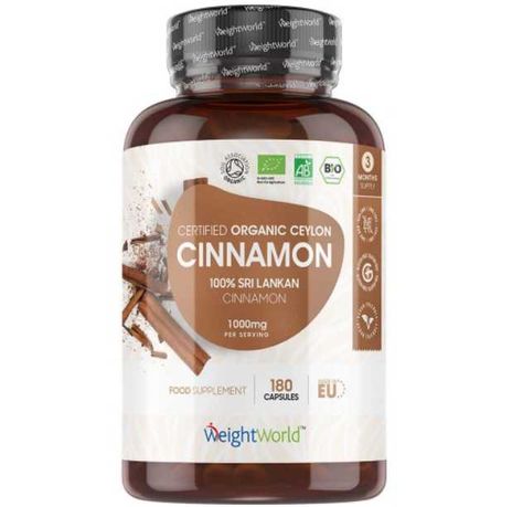 WeightWorld Organiczny Cynamon 1000 mg 180 Kapsułek suplement kod 1698