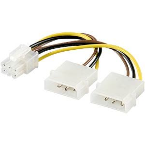 (NOVO) Cabo PC 2x Molex para PCI-Express 6Pin