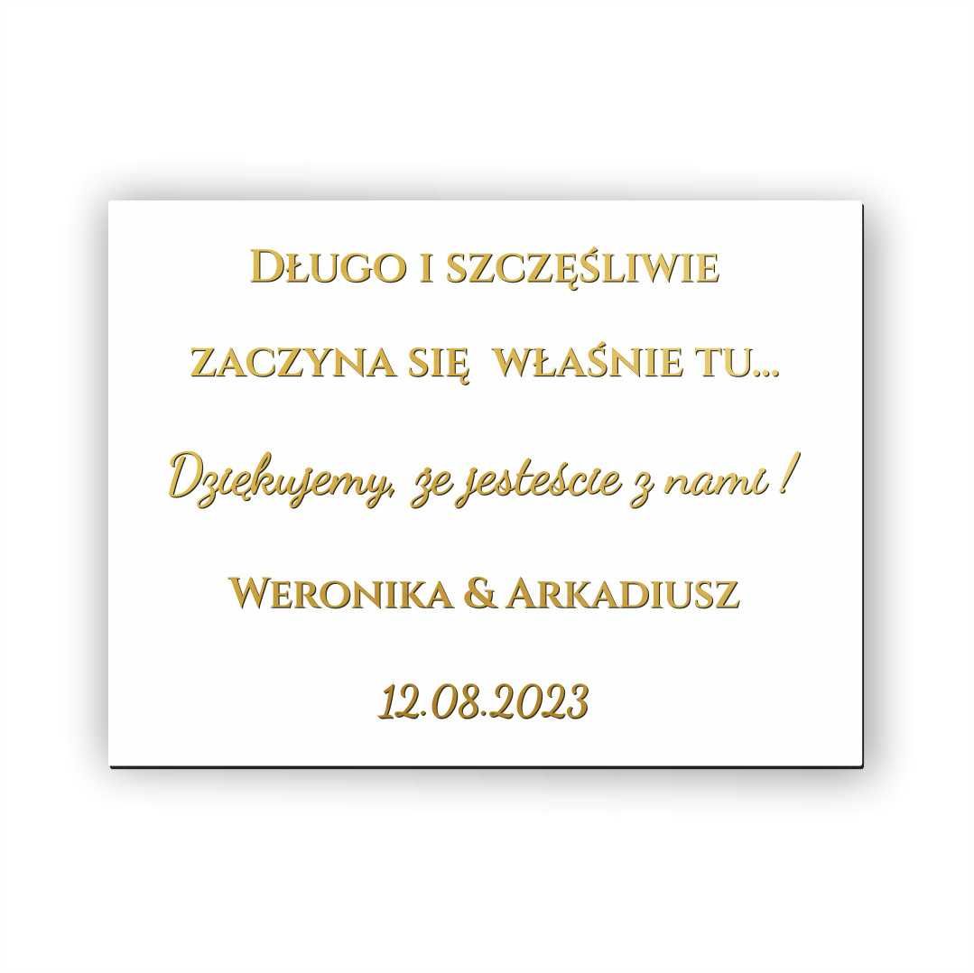 Długo i szczęśliwie zaczyna się właśnie tu - Personalizacja 60x40cm