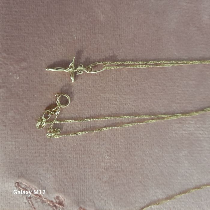 Komplet zestaw złoty łańcuszek i bransoletka