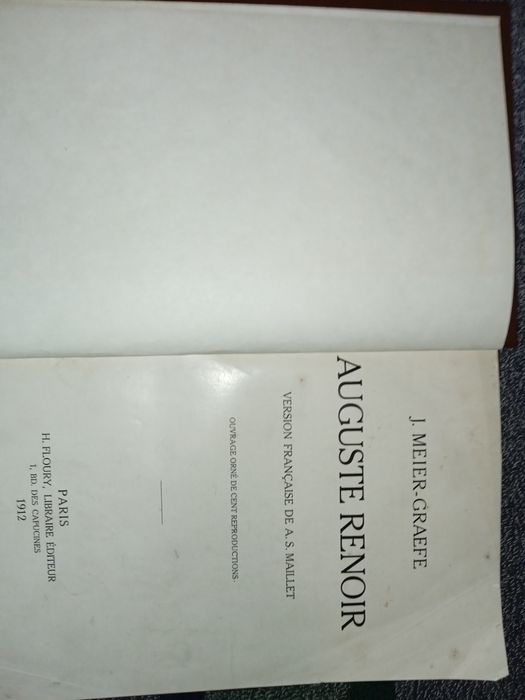 Антикварна книга "Ренуар". Париж 1912 рік.