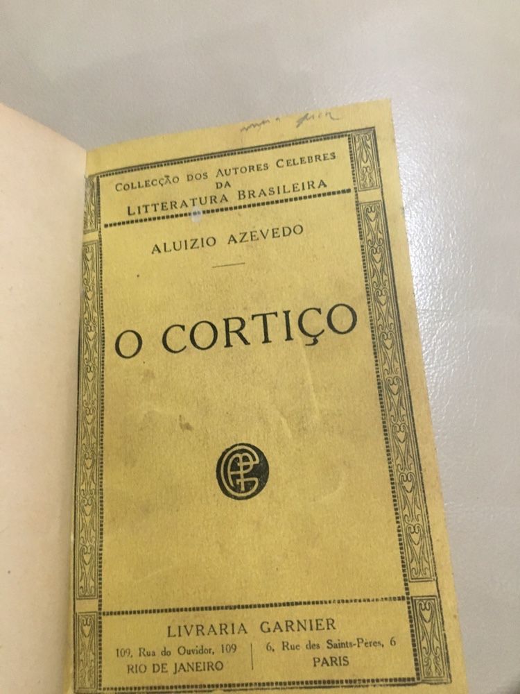 Livro “O cortiço” de Aluizio Azevedo de 1925