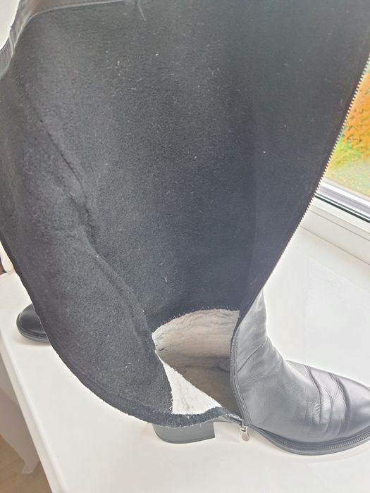 Зимові шкіряні високі чоботи, 39 розмір