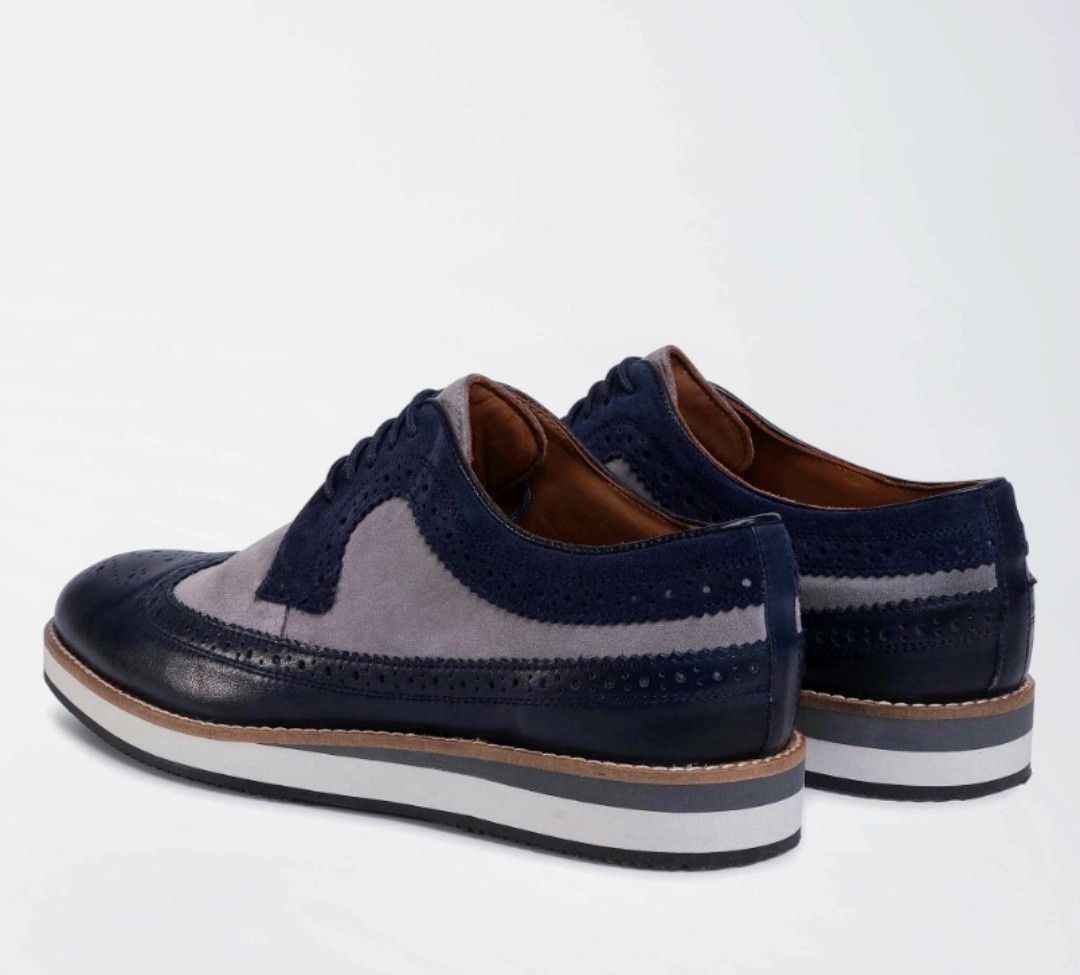 Buty włoskie Gino Rossi, skóra, granatowe, rozmiar 43