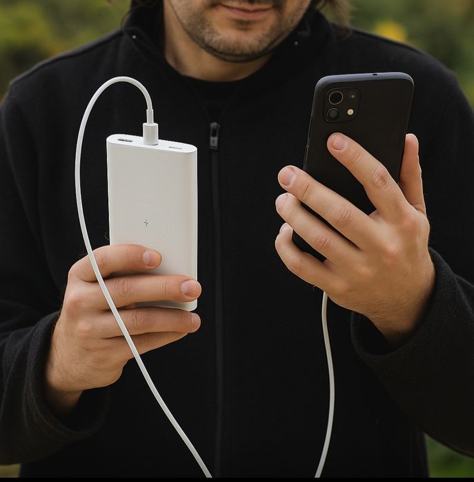 Хит! Повербанк Xiaomi 10000 mAh с беспроводной зарядкой USB-C/USB-A