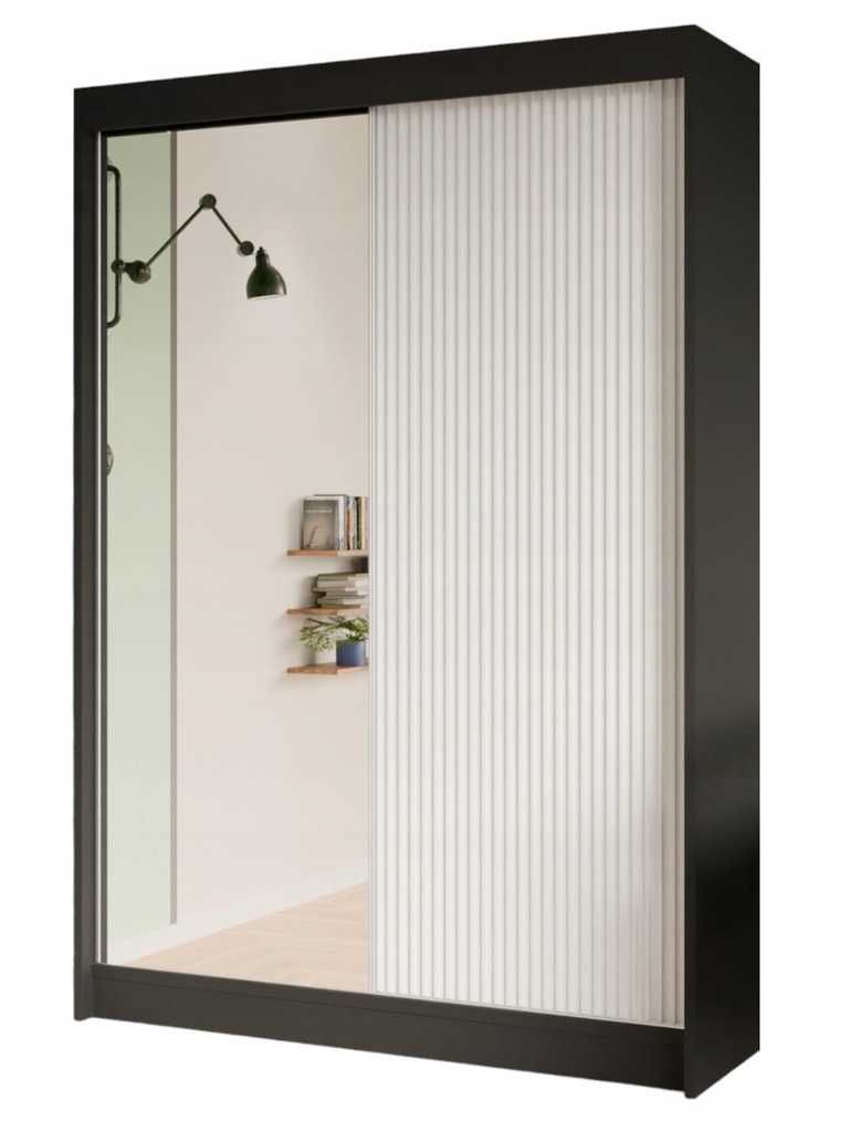 Szafa Ryflowana 120/150/200 z lustrem Przesuwna do salonu