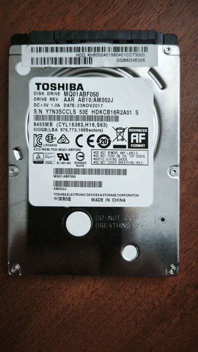 Жорсткий диск для ноутбука toshiba 500gb