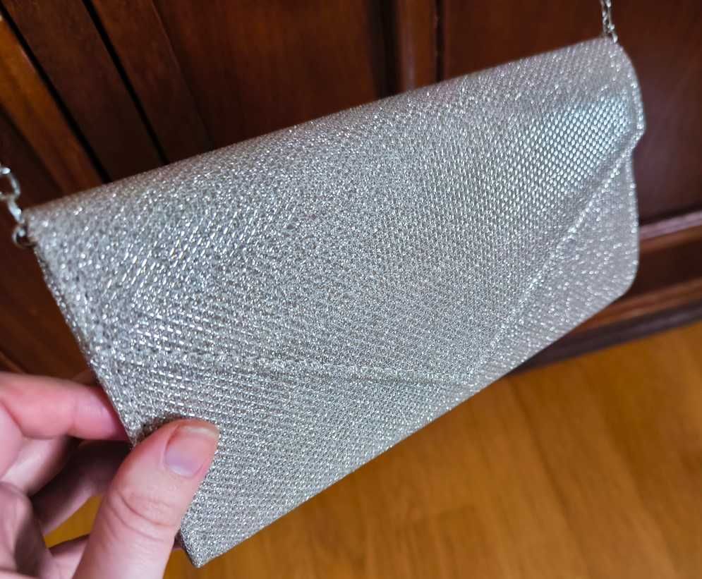 Mala Bolsa para Casamento Festas Noite Dourada Brilhante Mulher Nova