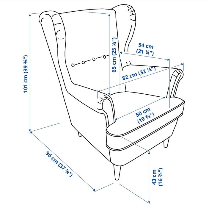 Fotel uszak IKEA Strandmon Vibberbo