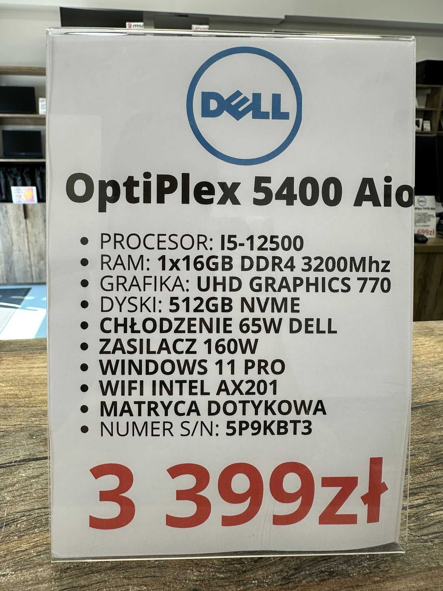 Komputer ALL-IN-ONE Dell OptiPlex 5400 Aio i5-12500/16GB/512 gwarancja