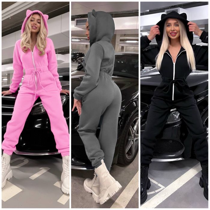 Комбінезон жіночий теплий на флісі з вушками