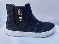 Sneakersy GUESS czarne brokatowe trampki 36 sztyblety