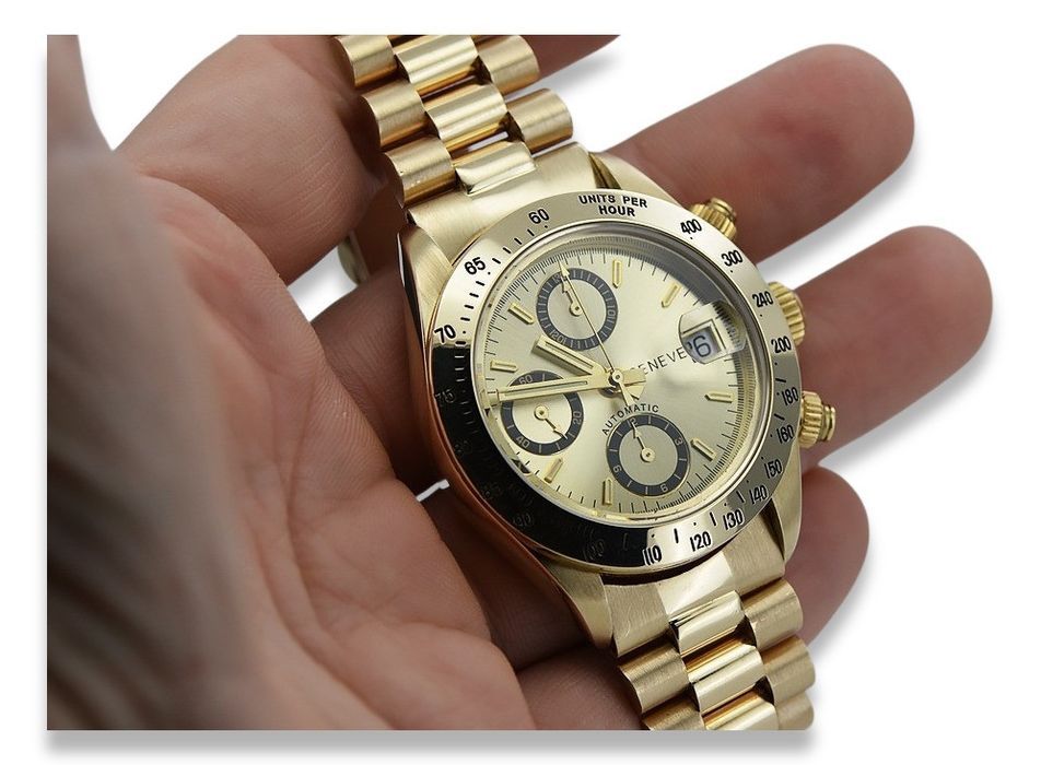 Złoty zegarek z bransoletą męski 14k Geneve mw041y&mbw015y Gdańsk