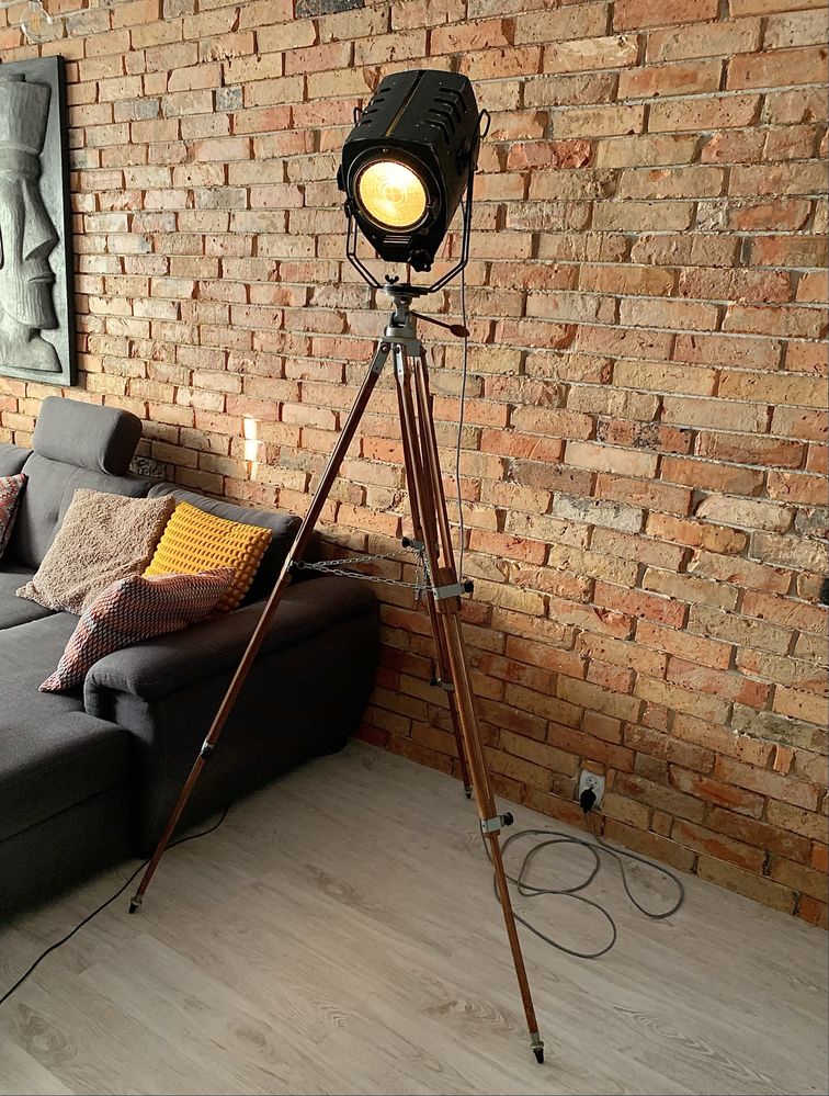 Lampa podlogowa stojąca loft vintage industrial Prl lata 70