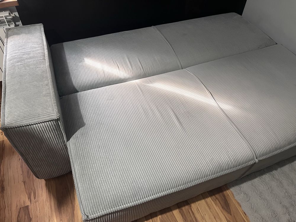 kanapa szara 200x160 plus dwa boczki