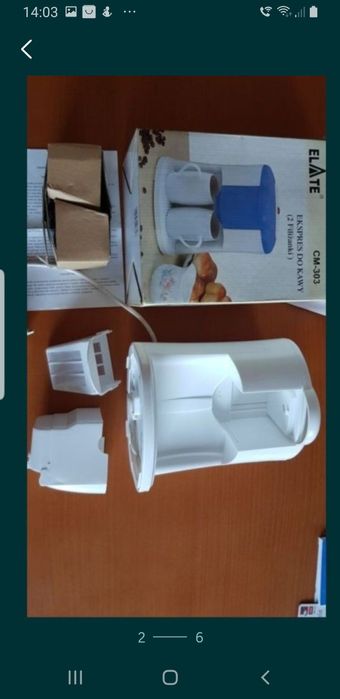 Ekspres do kawy z dwoma filiżankami nowy