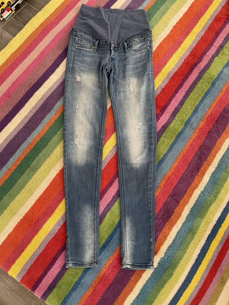 H&M Mama skinny jeans dzinsy spodnie z pasem ciazowym 36/38 high rib