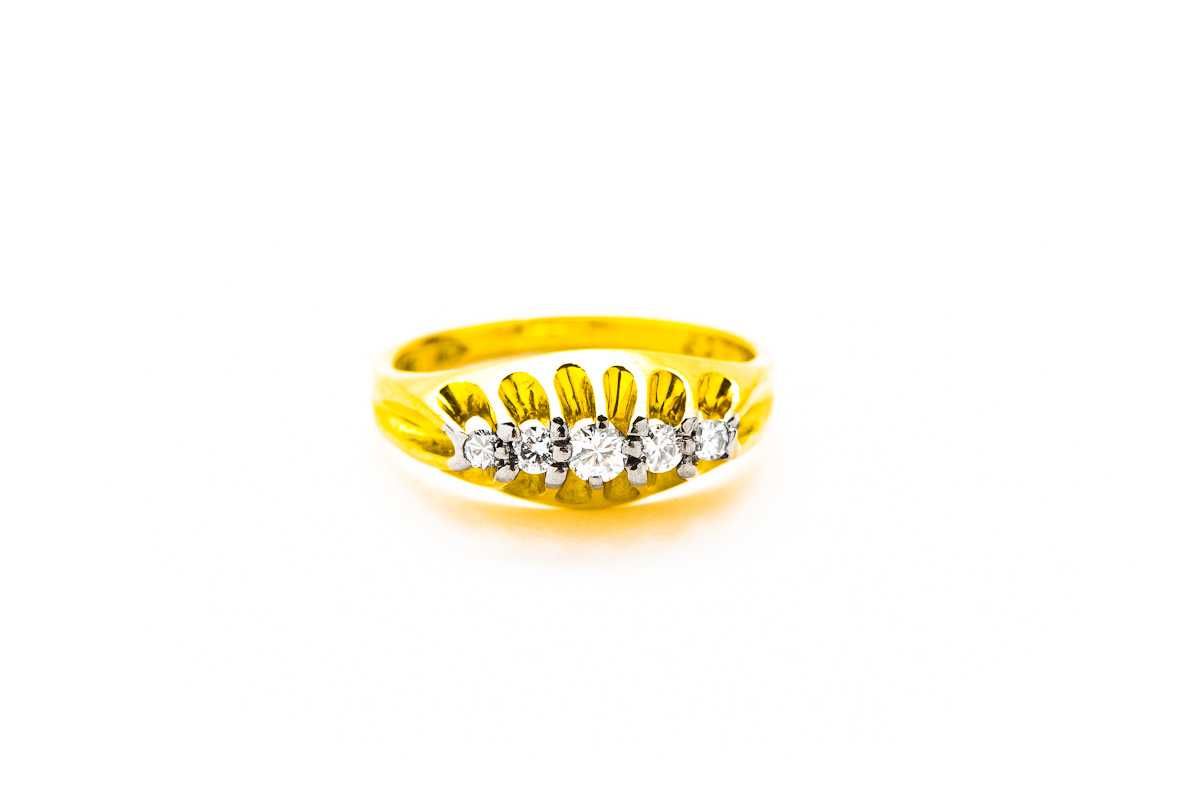 Zachodni Złoty Pierścionek - 18K - 4,51g - DIAMENTY - KRAKÓW