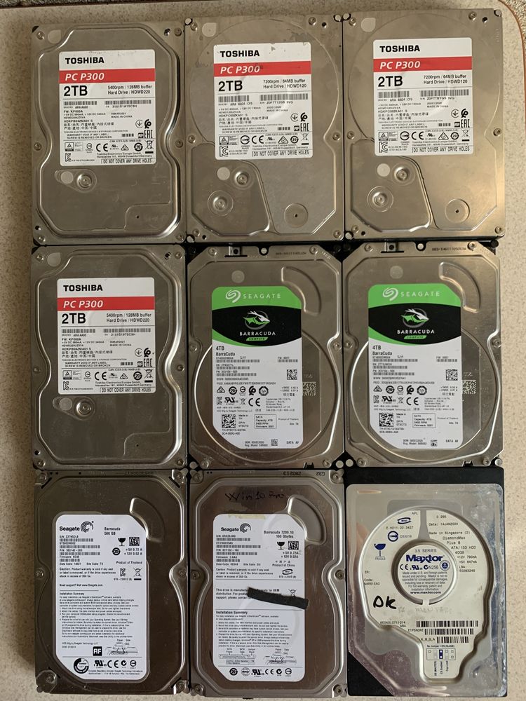 Жорсткие диски 6tb/4tb/2tb/500gb идеальное состояние