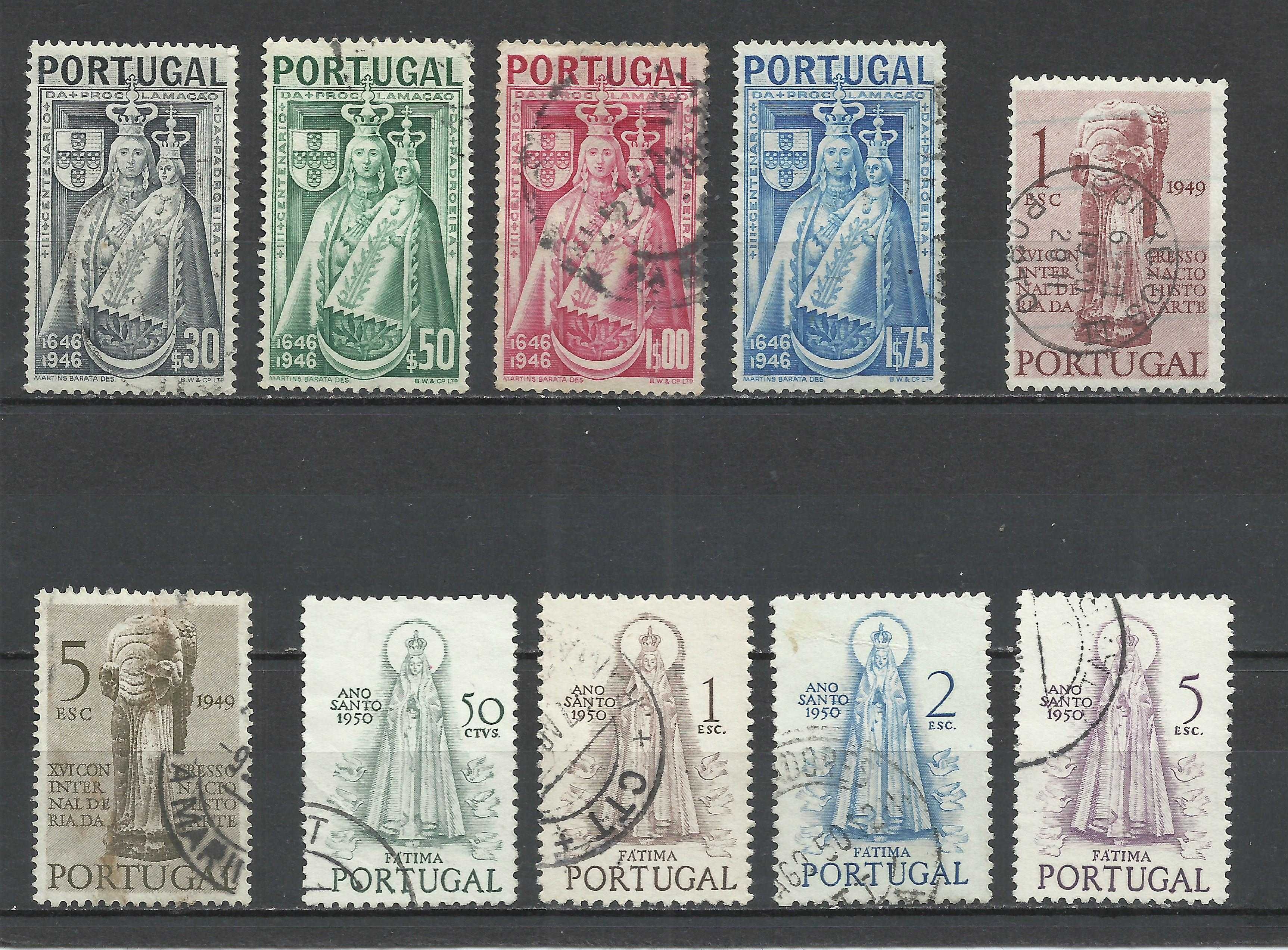 Selos portugueses – 5 séries entre 1945 e 1950 - usados