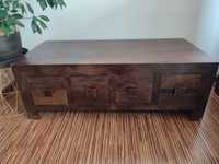 Ława / skrzynia z szufladami - drewniana