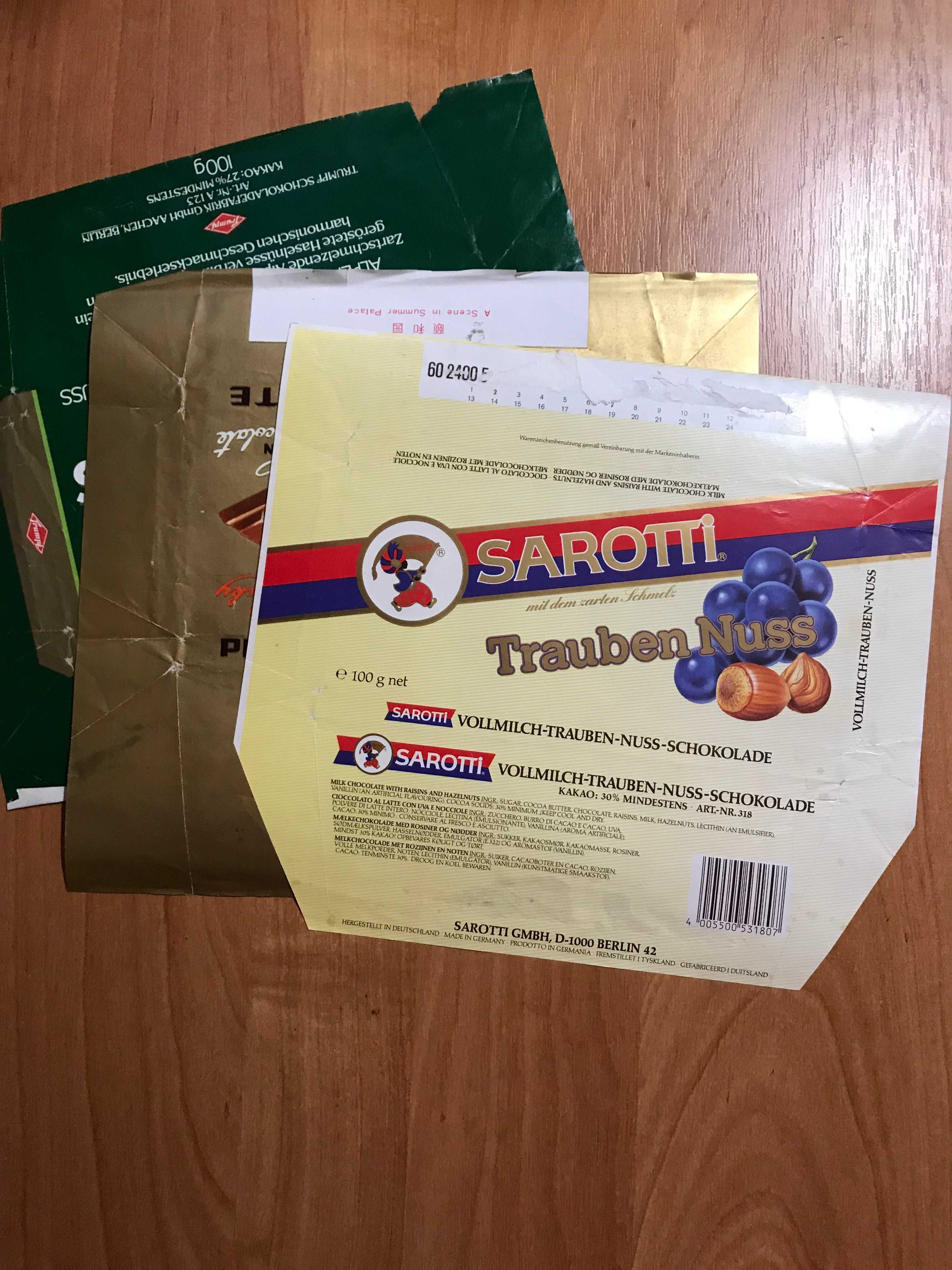 Opakowania po czekoladzie  PRL Pewex lata 80 czekolada papierki