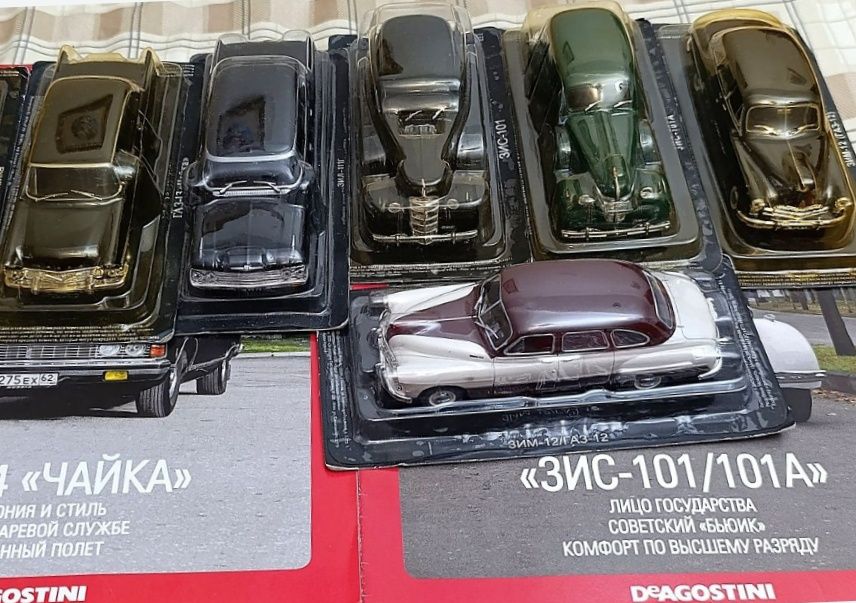 АВТОЛЕГЕНДЫ: модели Лимузинов, военных машин и танка Т-80. Деагостини.