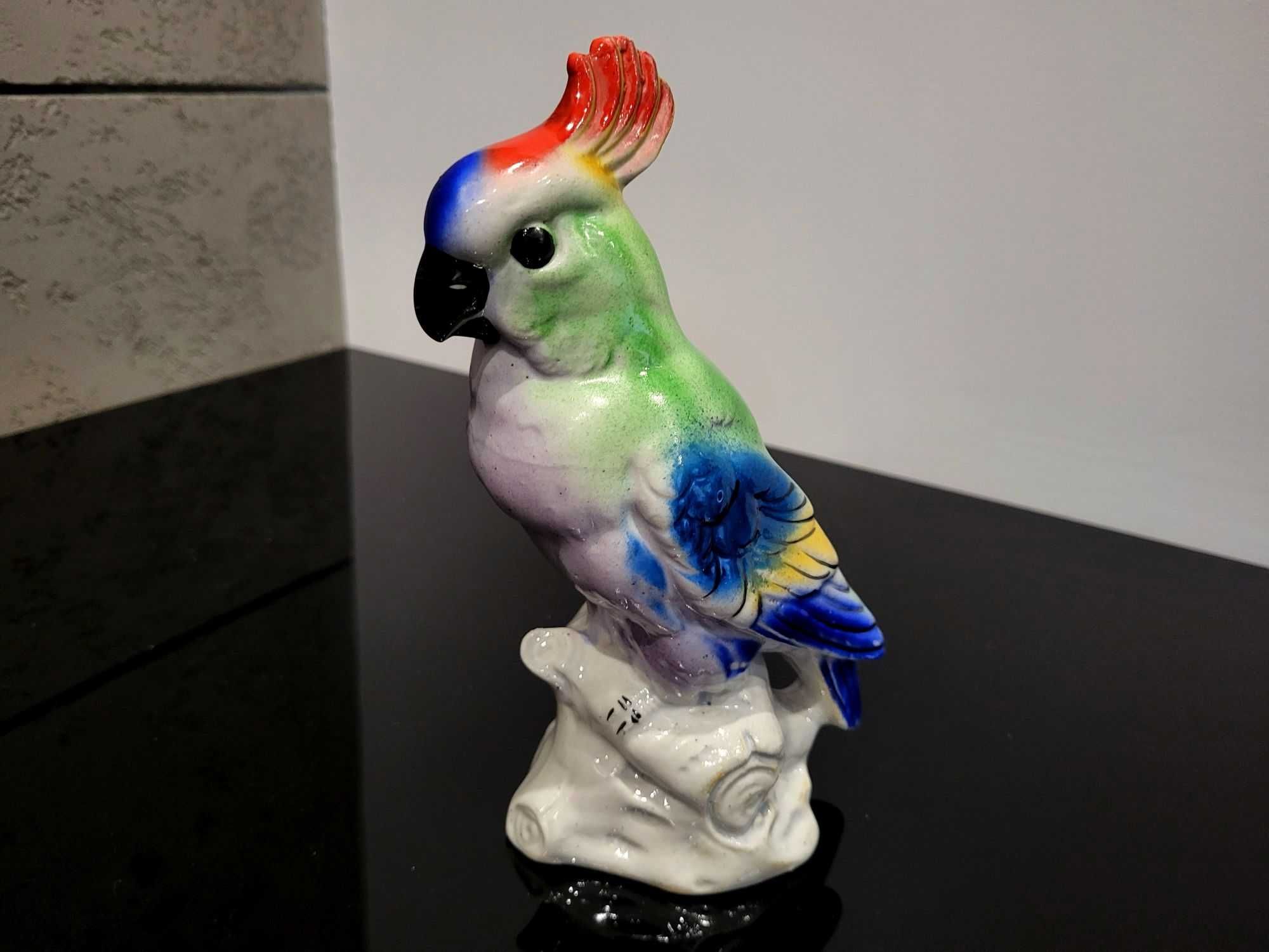 Figurka papuga Zygmunt Buksowicz Steatyt Katowice porcelana lata 60