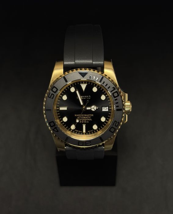 Relogio Auromatico Seiko Mod Marinemaster Gold