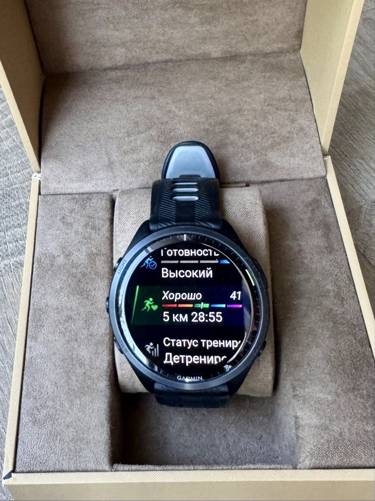 Спортивний годинник Garmin 965 Amoled з титановим безелем
