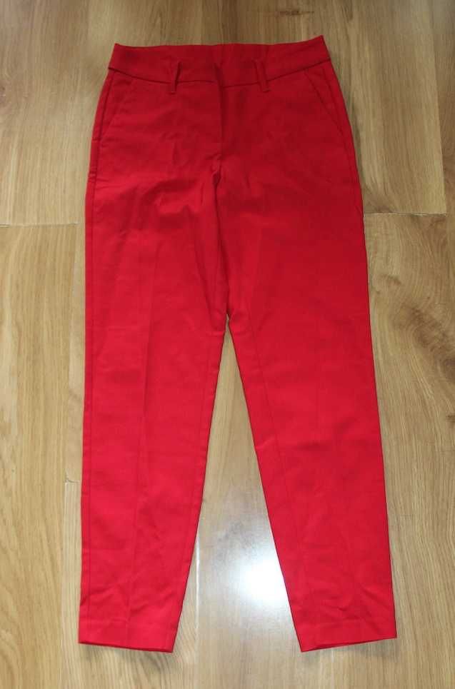 czerwone malinowe spodnie 34 xs 36 s rurki eleganckie esmara