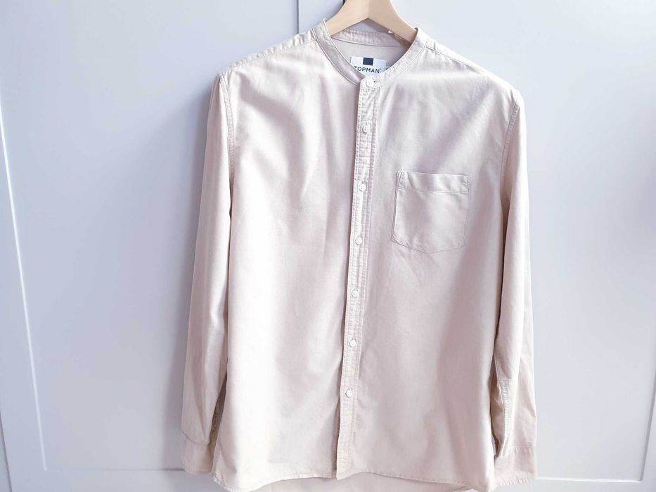 Beźowa koszula męska Topman L ze stójką