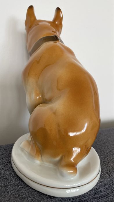 łomonosow porcelana figurka pies buldog PRL