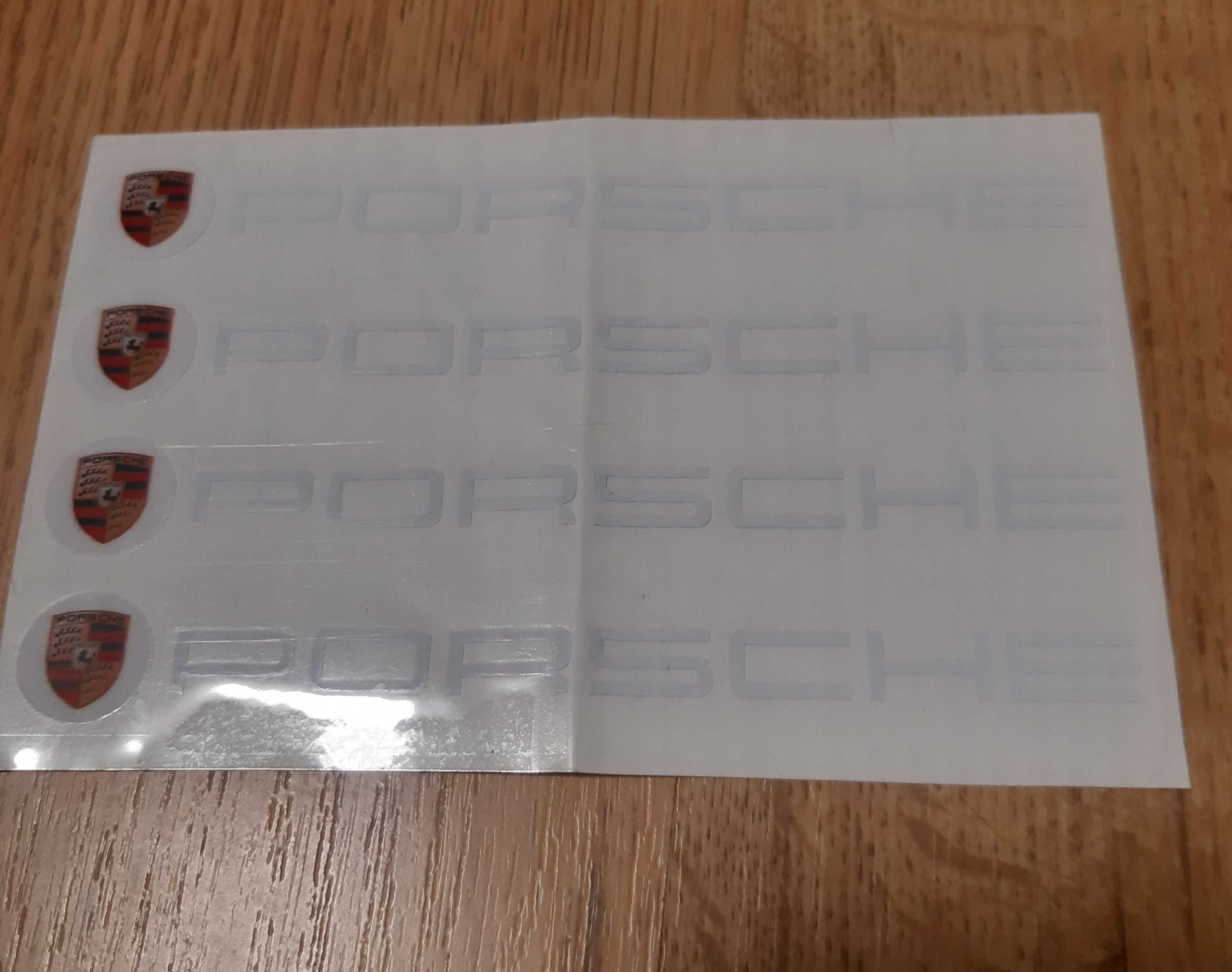 Naklejki Porsche z małym herbem Porsche na zaciski. 8/110mm