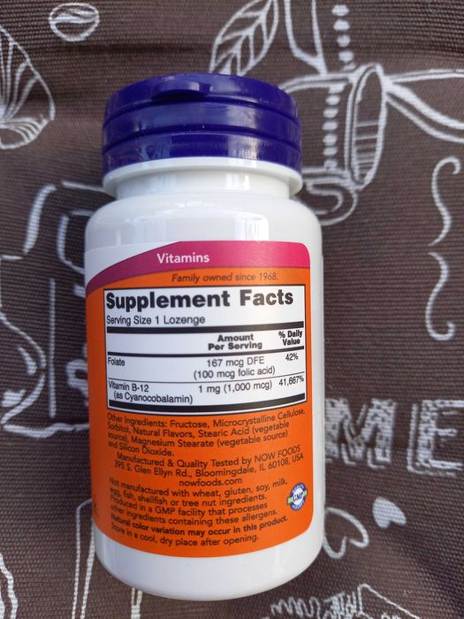 Витамин б-12 метил В12, b12 Now foods 1000 мкг 100 шт спрей