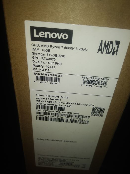 Legion 5 | rxt3070 | Ryzen 7 5800H - selado