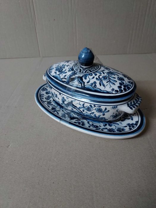 Terrina pequena pintado à mão XVII azul