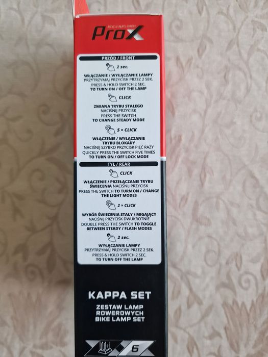 Oświetlenie rowerowe PROX Kappa set